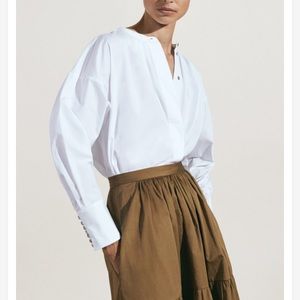 Massimo Dutti white Cotton shirt featuring cuff buttons